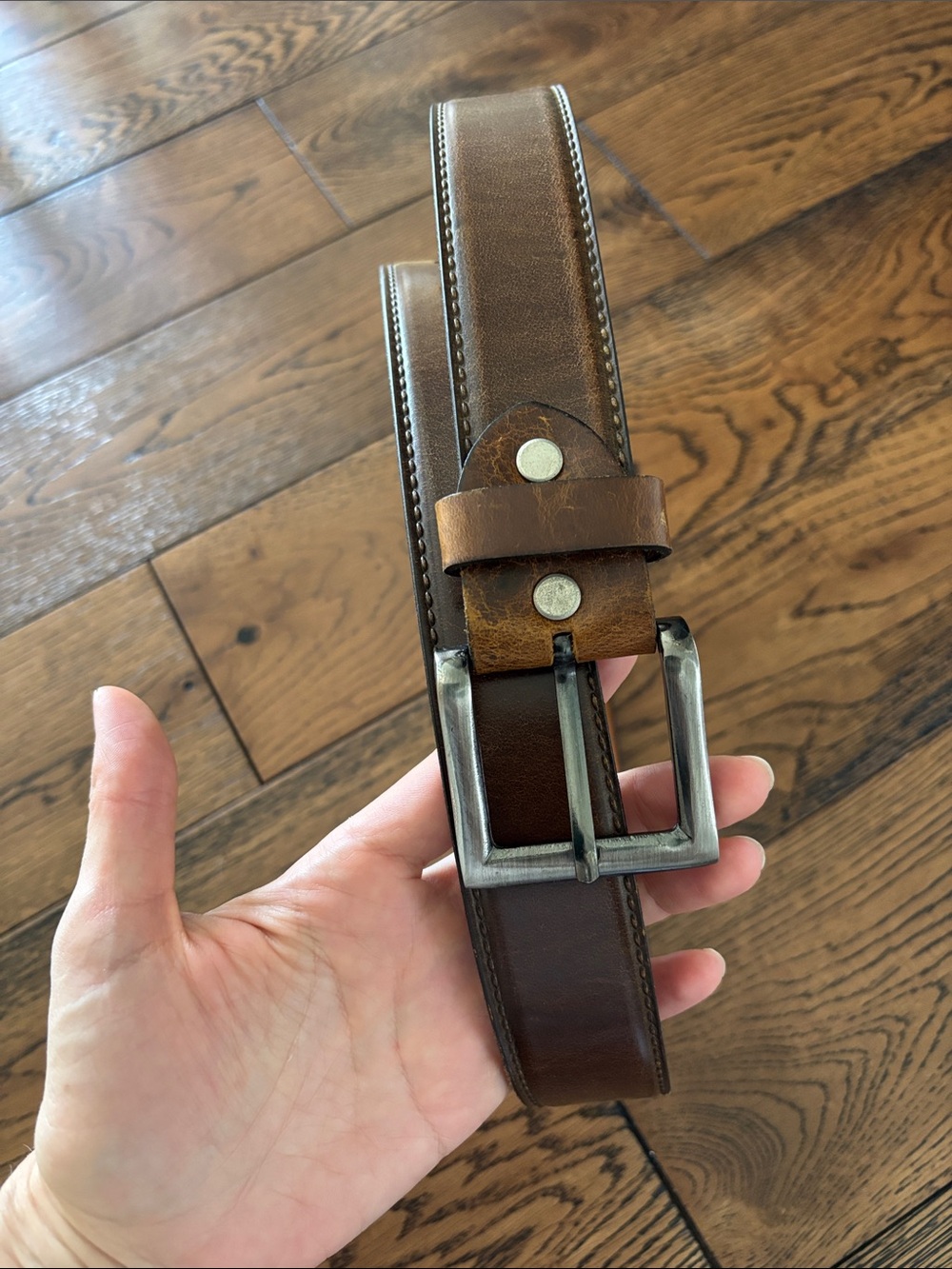 Brown Leather Men's Belt